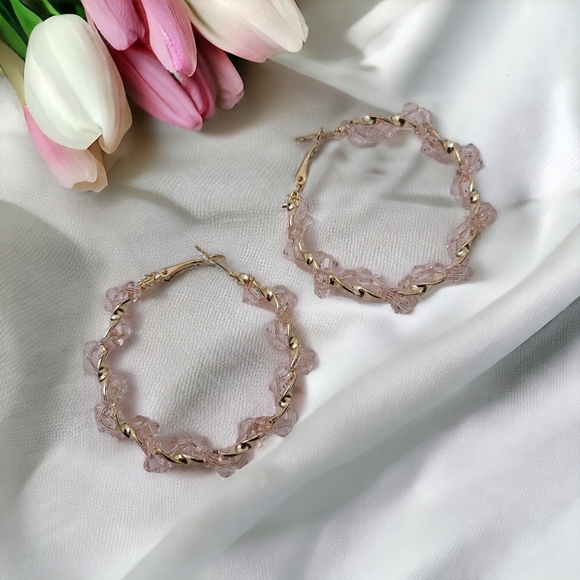 Blush hoop earrings - Picture 4 of 7